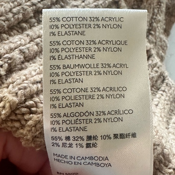 FREE PEOPLE Brookside oversized sweater tunic size large L camel tan - Picture 6 of 10